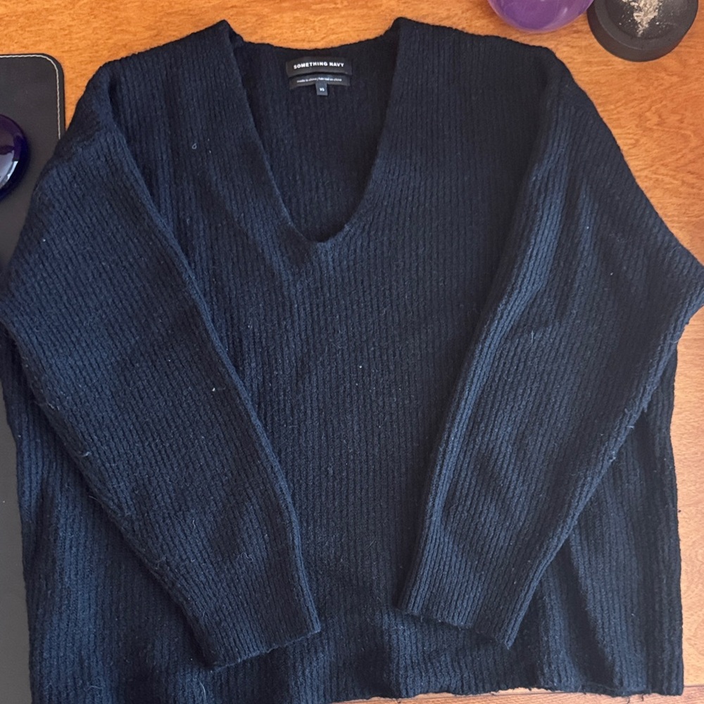 Nordstroms-Something Navy Textured Navy Sweater